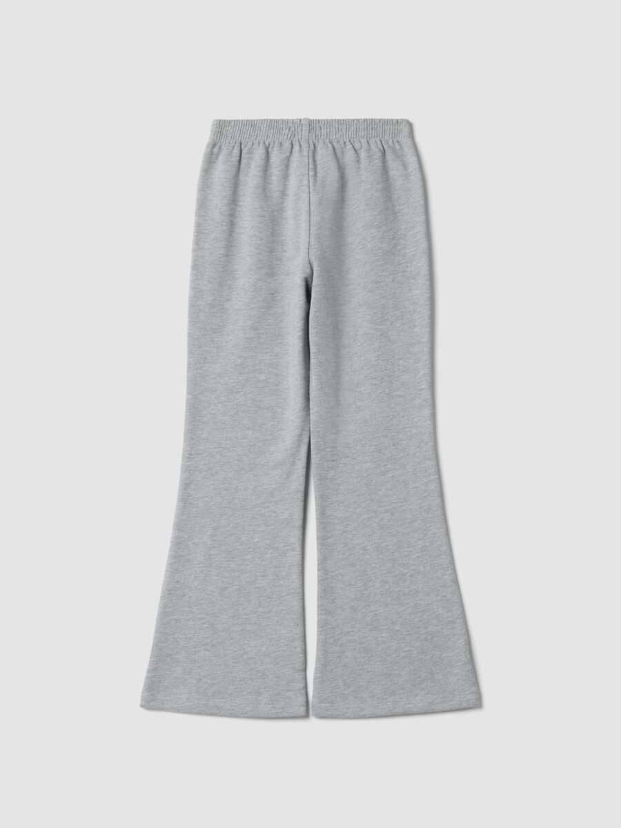 Grey flared trousers in cotton and viscose blend_1