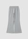 Pantaloni flare grigi in misto cotone e viscosa_1