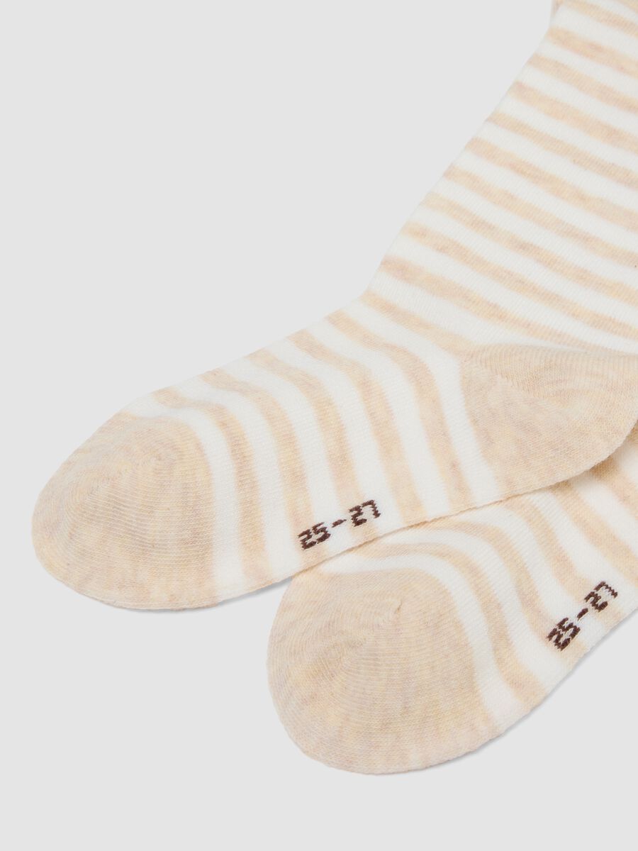 Bipack calze lunghe beige in cotone organico elasticizzato_2
