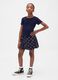 Blue cotton skirt with flowers_0