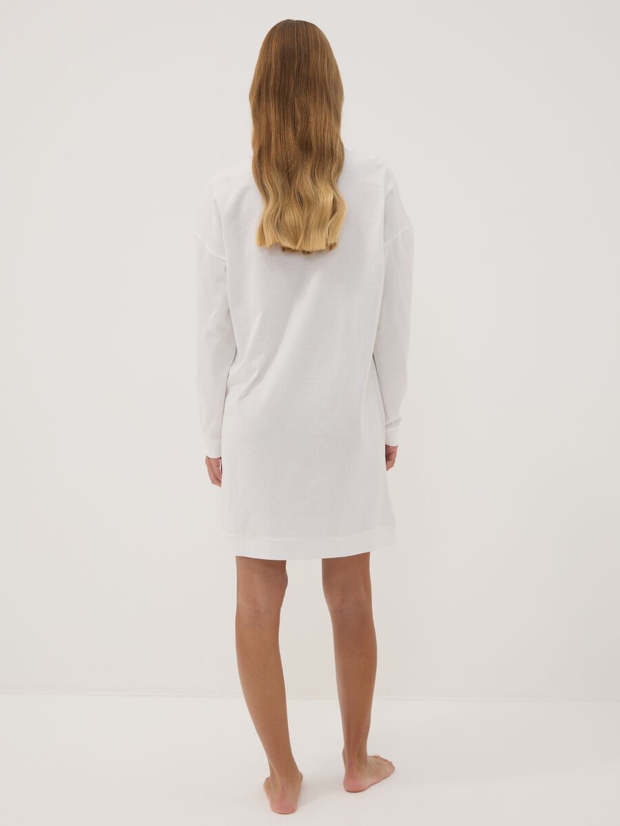 Cream white pure cotton nightshirt with Peanuts print_3