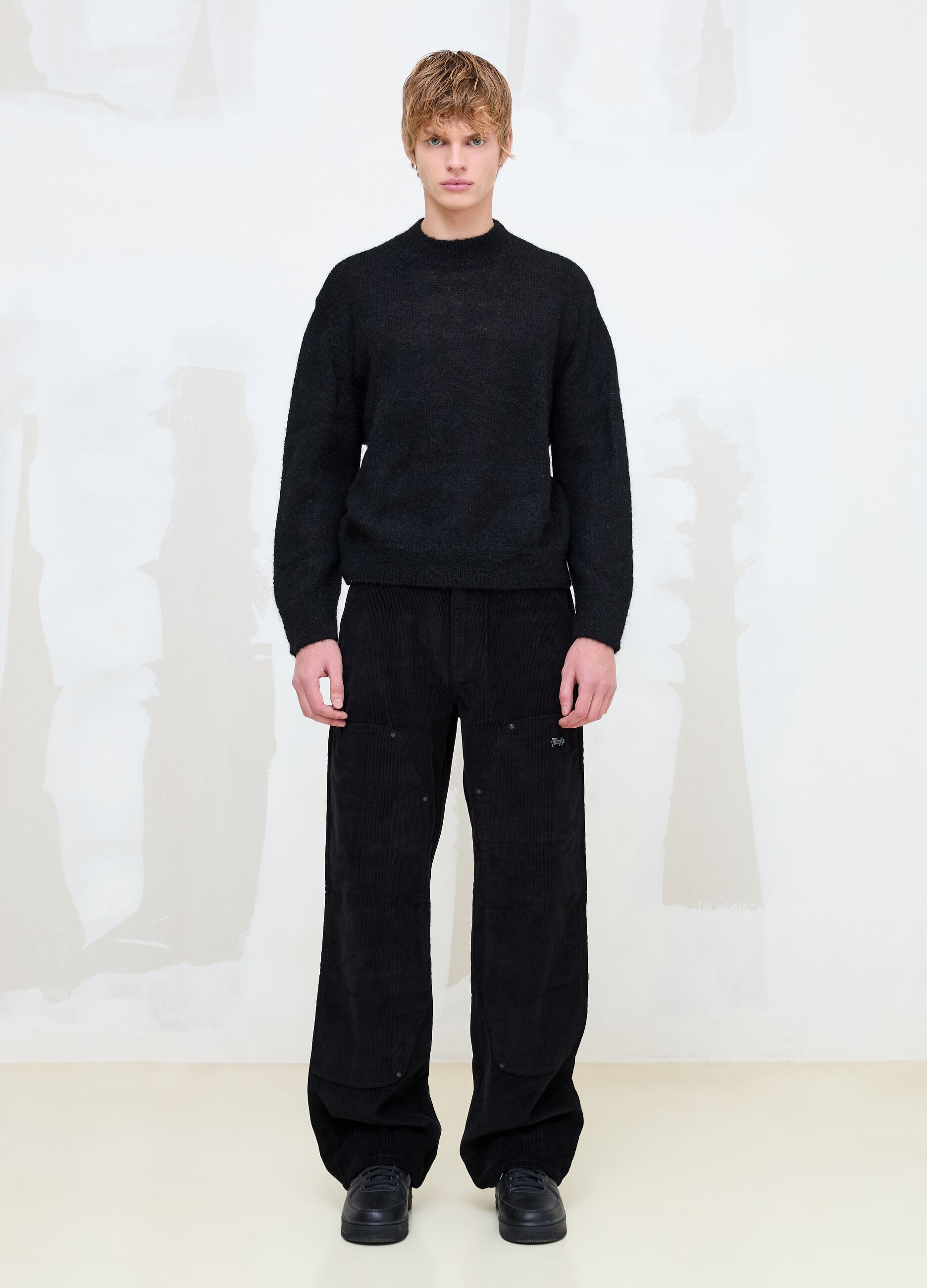 Black Mohair Crew Neck
