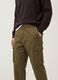 Pantaloni cargo verdi in cotone elasticizzato regular fit_2
