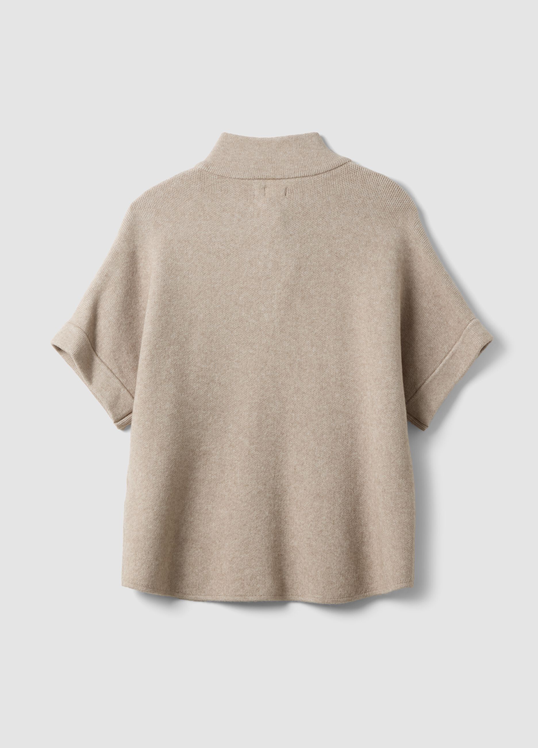 Cardigan beige in misto viscosa con alamari regular fit