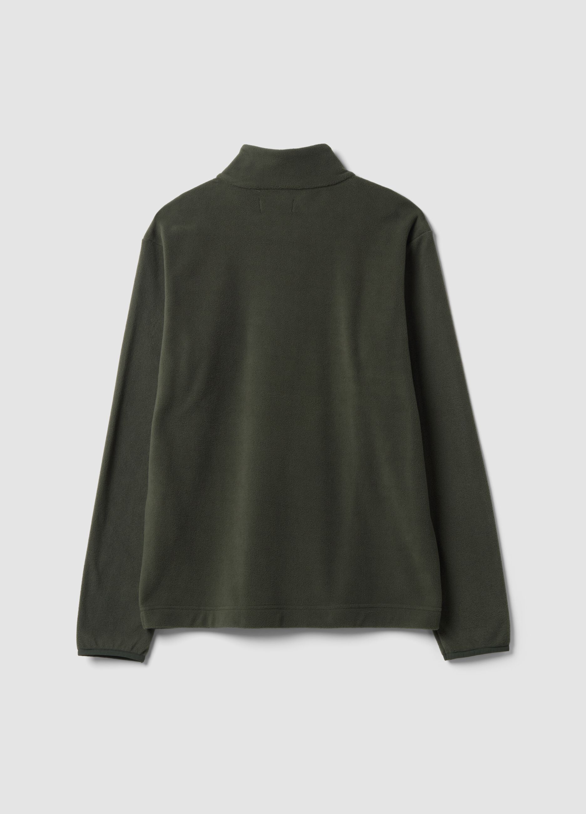 Felpa verde half zip regular fit in pile