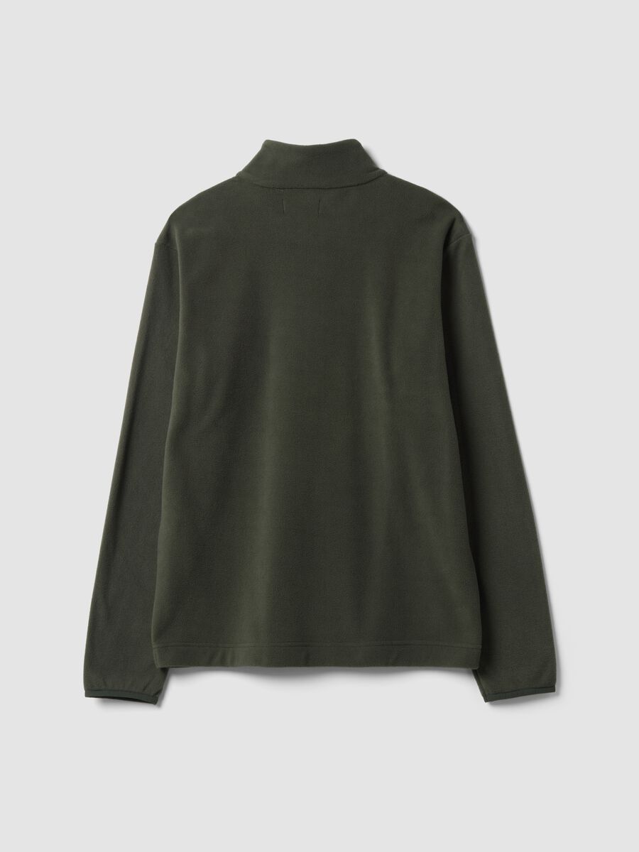 Green regular-fit half-zip fleece sweatshirt_2