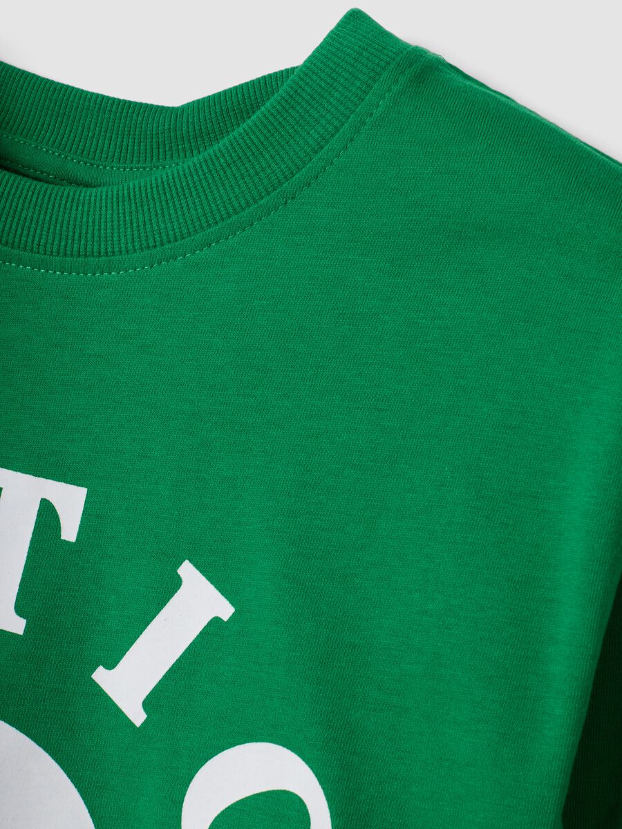 Green pure cotton Celtics print T-shirt, relaxed fit_3