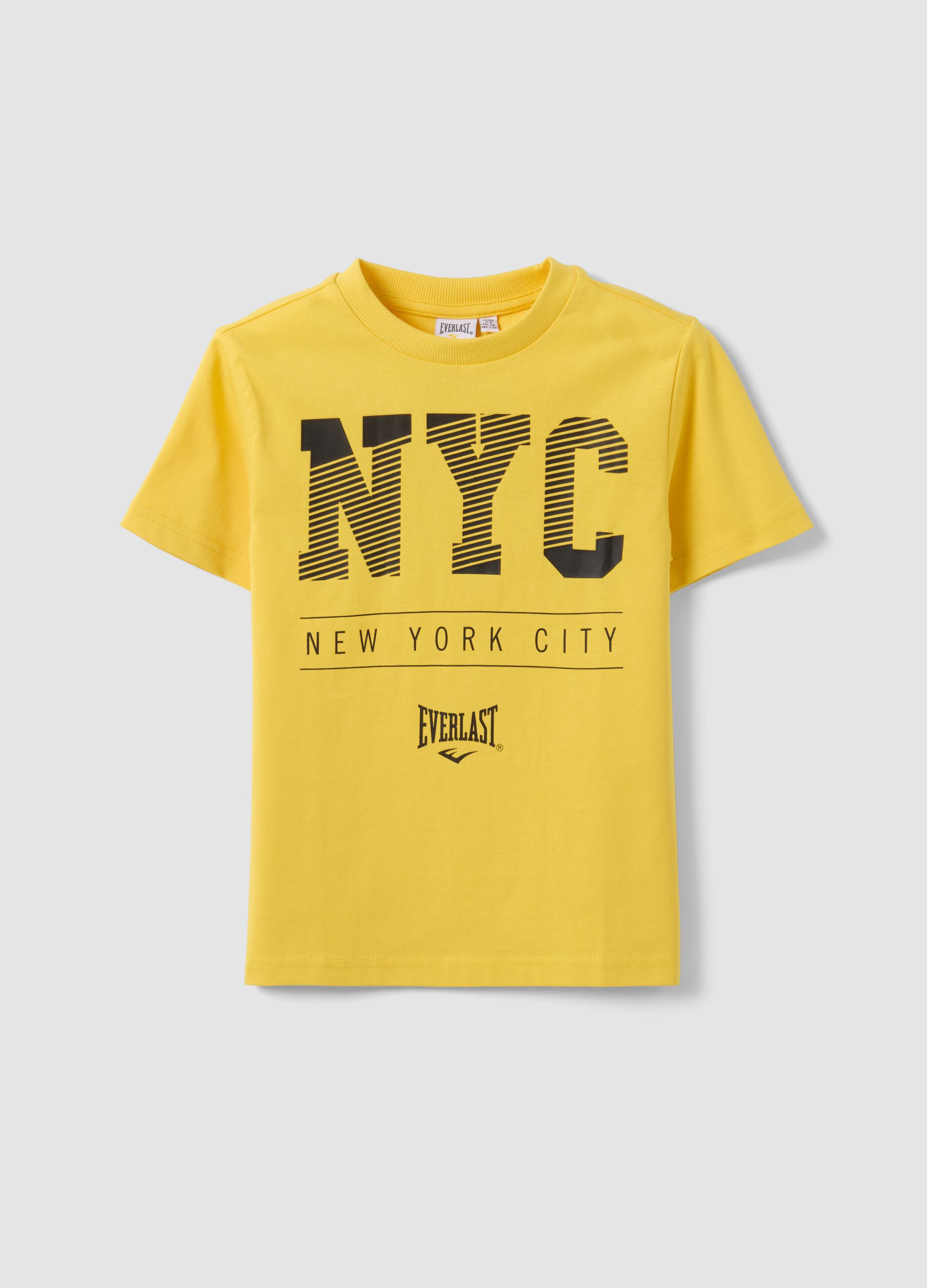 تيشيرت أصفر للأولاد من قطن خالص مع طباعة NYC