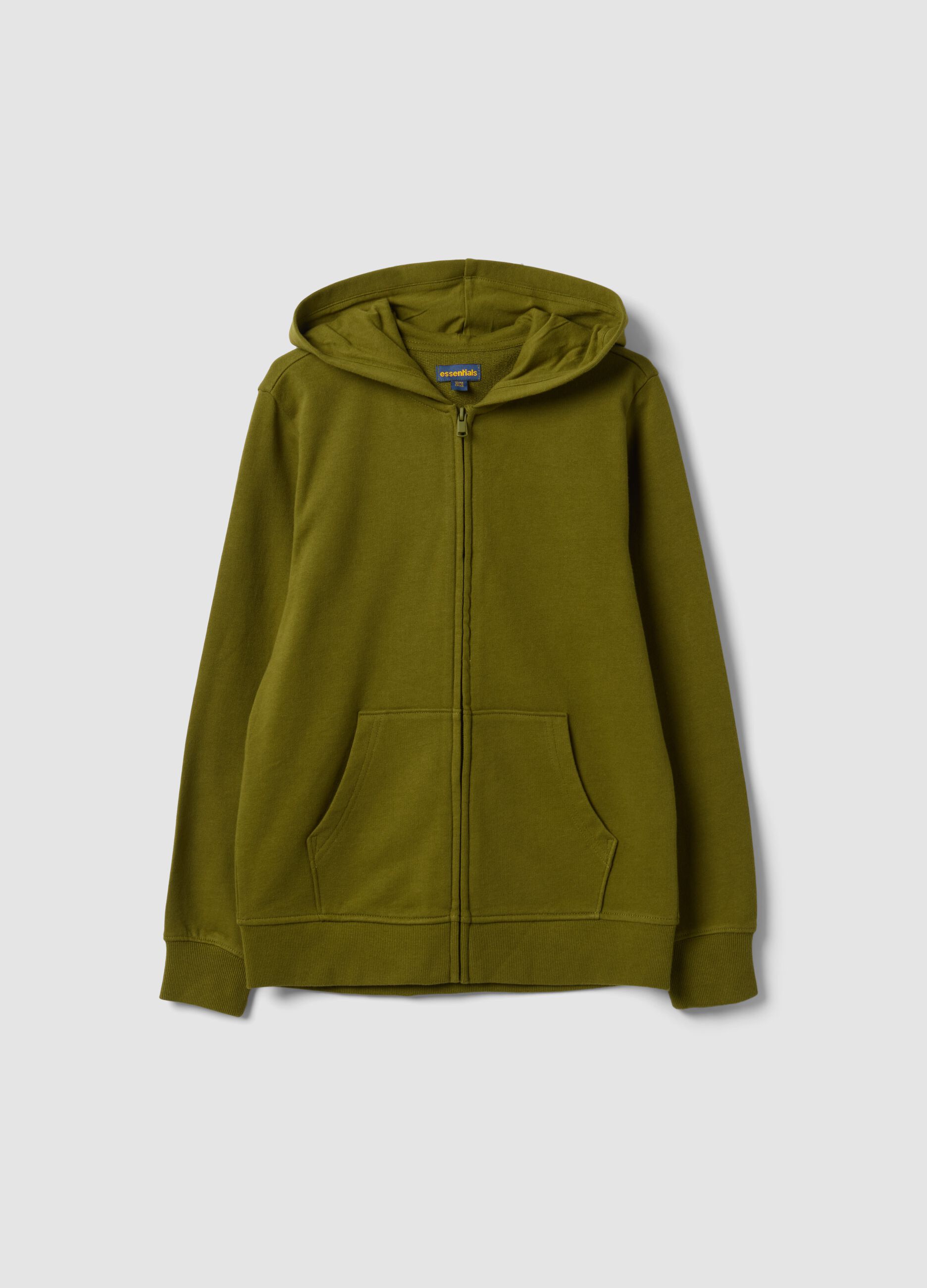 Green regular-fit organic cotton hoodie for boys