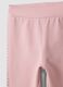 Pink stretch organic cotton leggings with rhinestones for baby girl_2