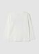 T-shirt bianca in puro cotone organico con stampa college_1