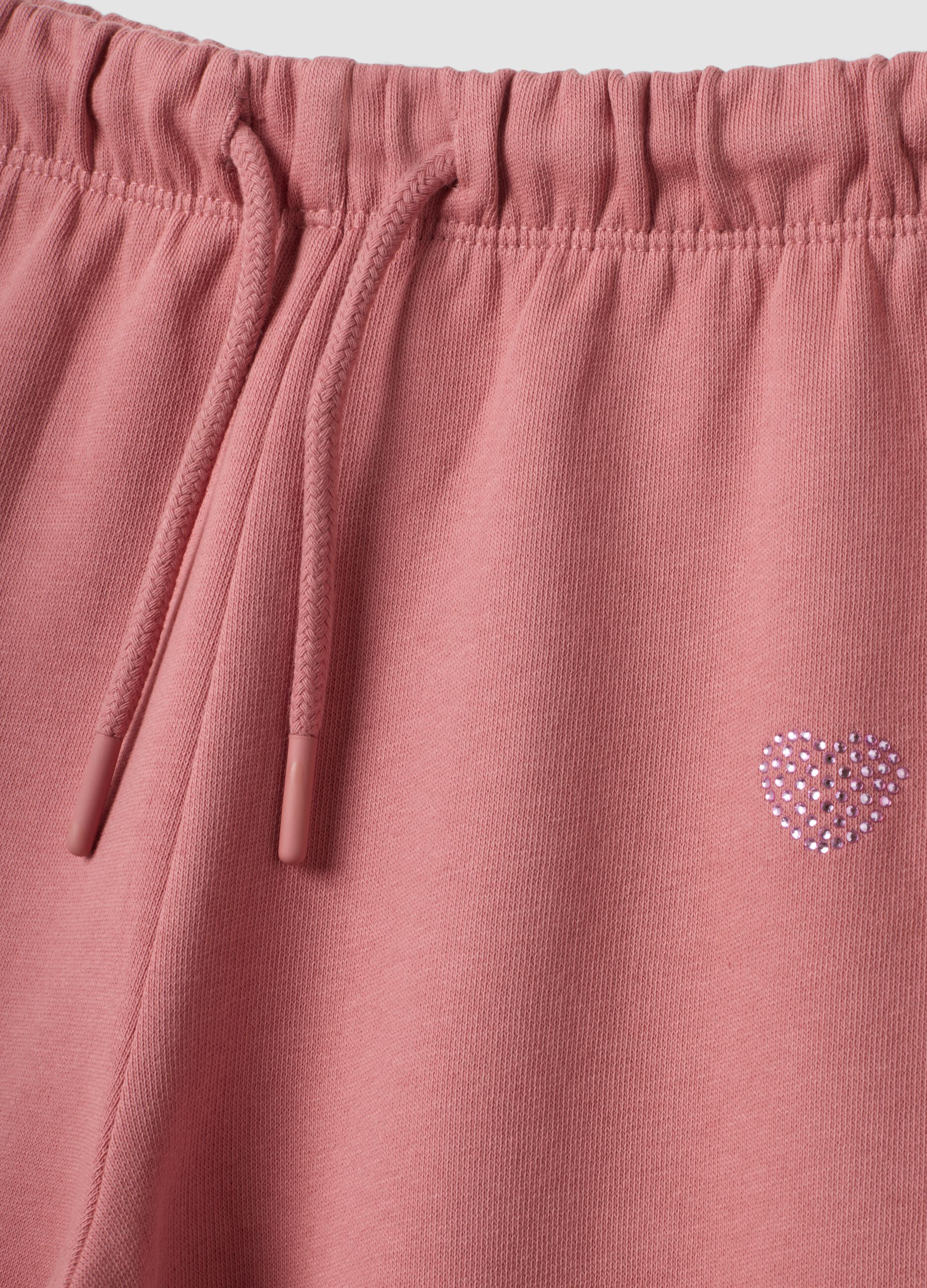 Pantaloni rosa polveroso in puro cotone regular fit
