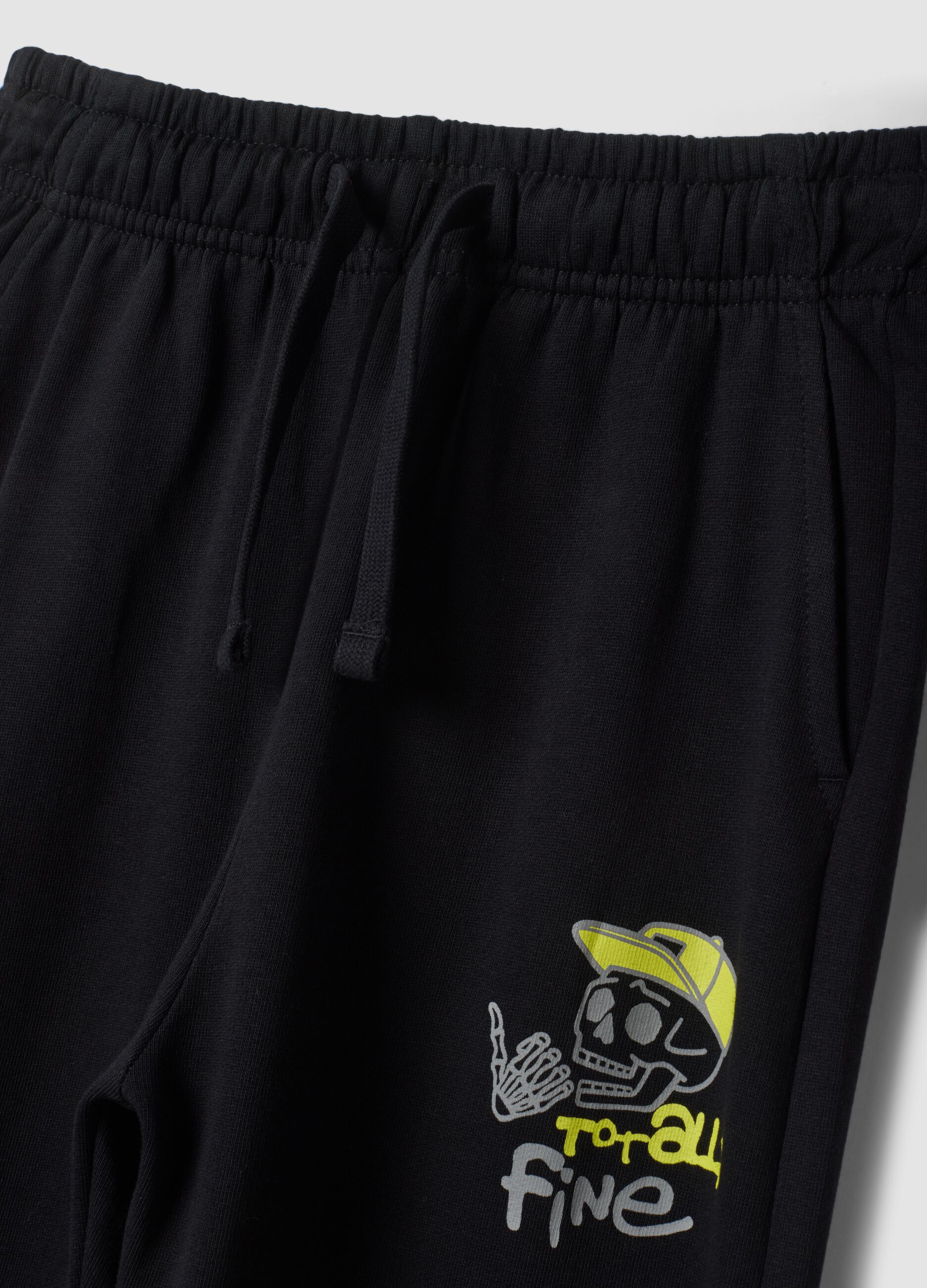 Pantaloni jogger neri in puro cotone