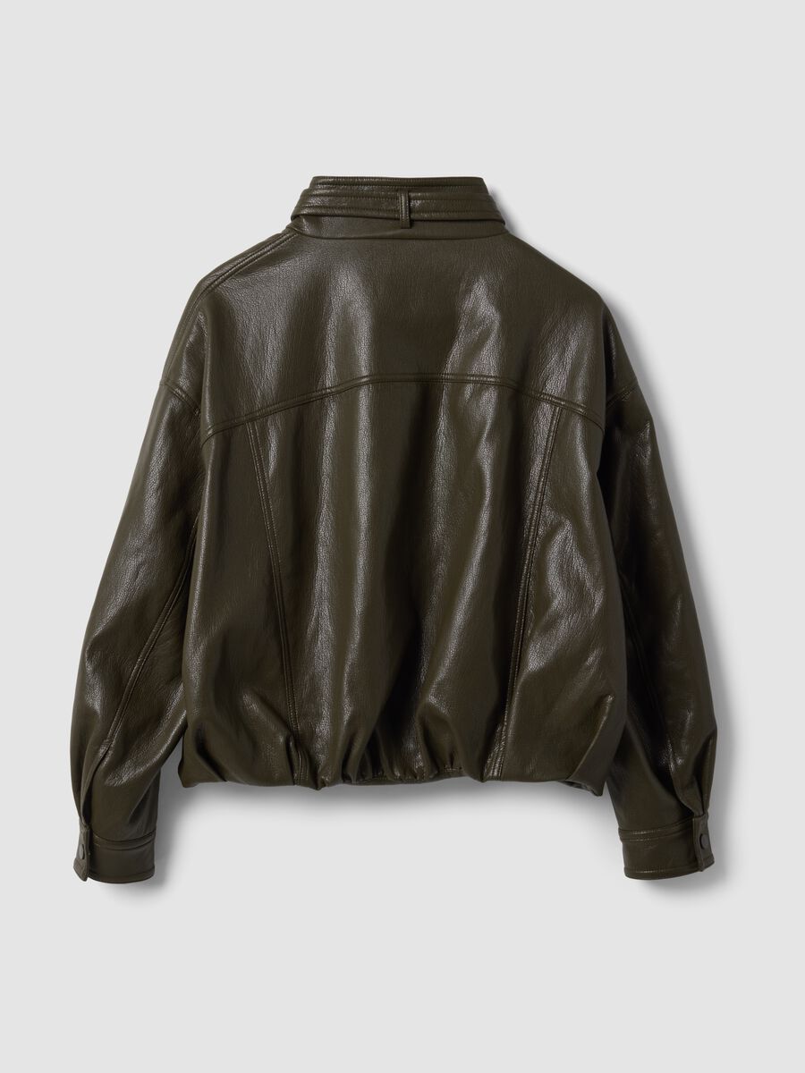 Green viscose-blend jacket with zip and belt_2