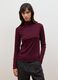 Purple lyocell and stretch wool mock-neck T-shirt, regular fit_1
