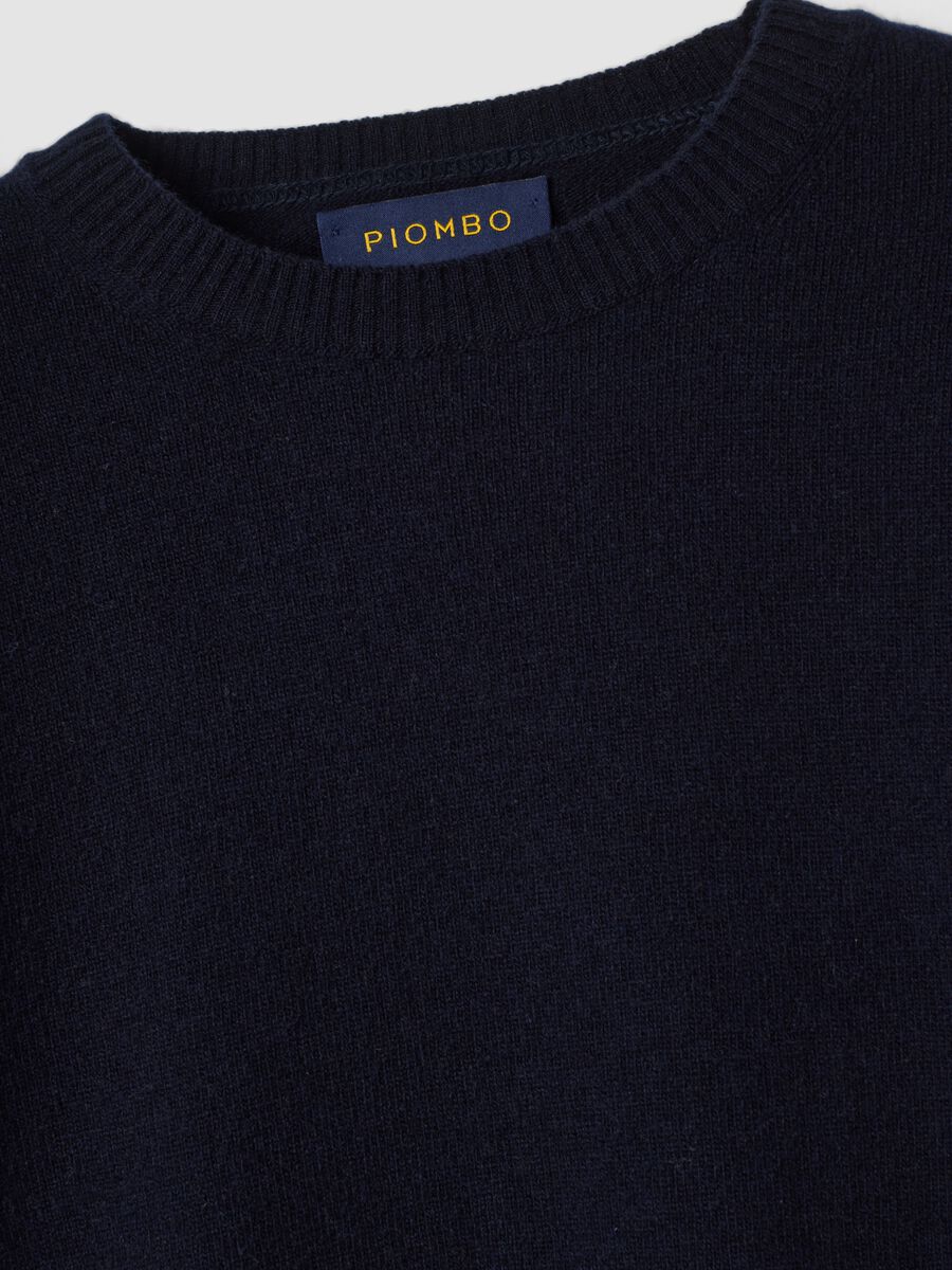 Blue pure wool crew-neck jumper, regular fit_5