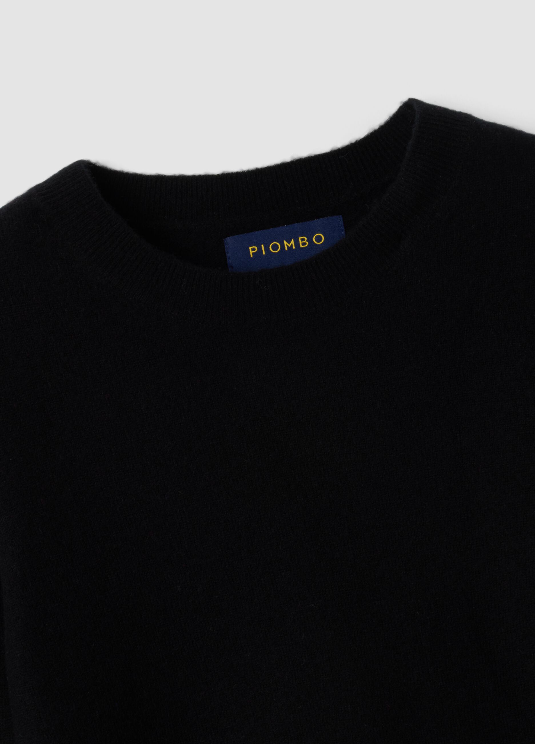 Black pure wool crew-neck jumper