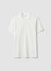 White pure cotton piqu&eacute; polo shirt with classic collar, regular fit_4