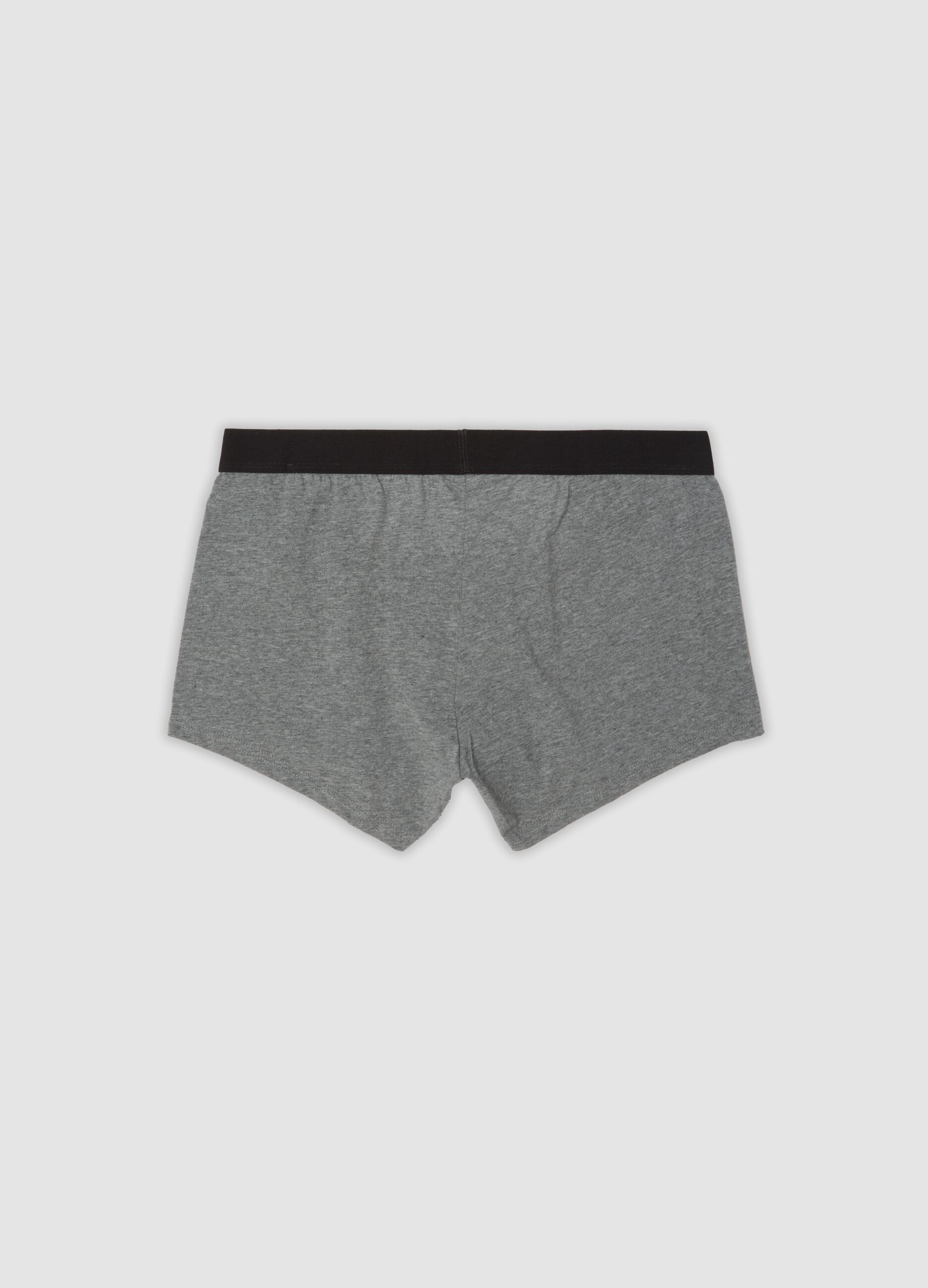 Tripack boxer nero, grigio melange e rosso bordeaux in cotone organico elasticizzato
