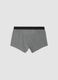 Tripack boxer nero, grigio melange e rosso bordeaux in cotone organico elasticizzato_1
