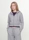Grey full-zip cotton-blend hoodie, fitted cut_1