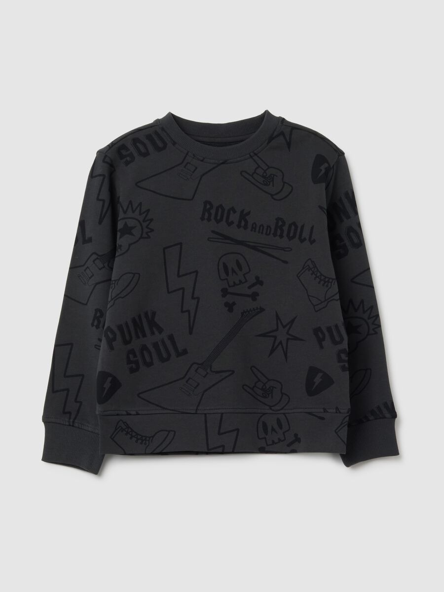 Children's oversized pure cotton black sweatshirt_0