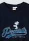 Maglia pigiama blu navy in puro cotone organico con stampa Peanuts_1