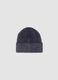 Blue and grey ribbed jersey knit beanie_0