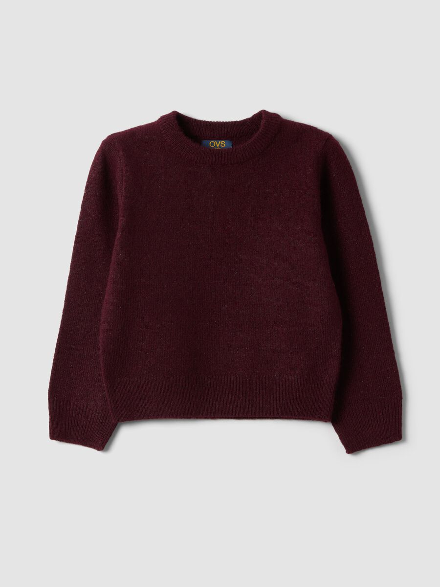 Purple stretch crew-neck jumper_0