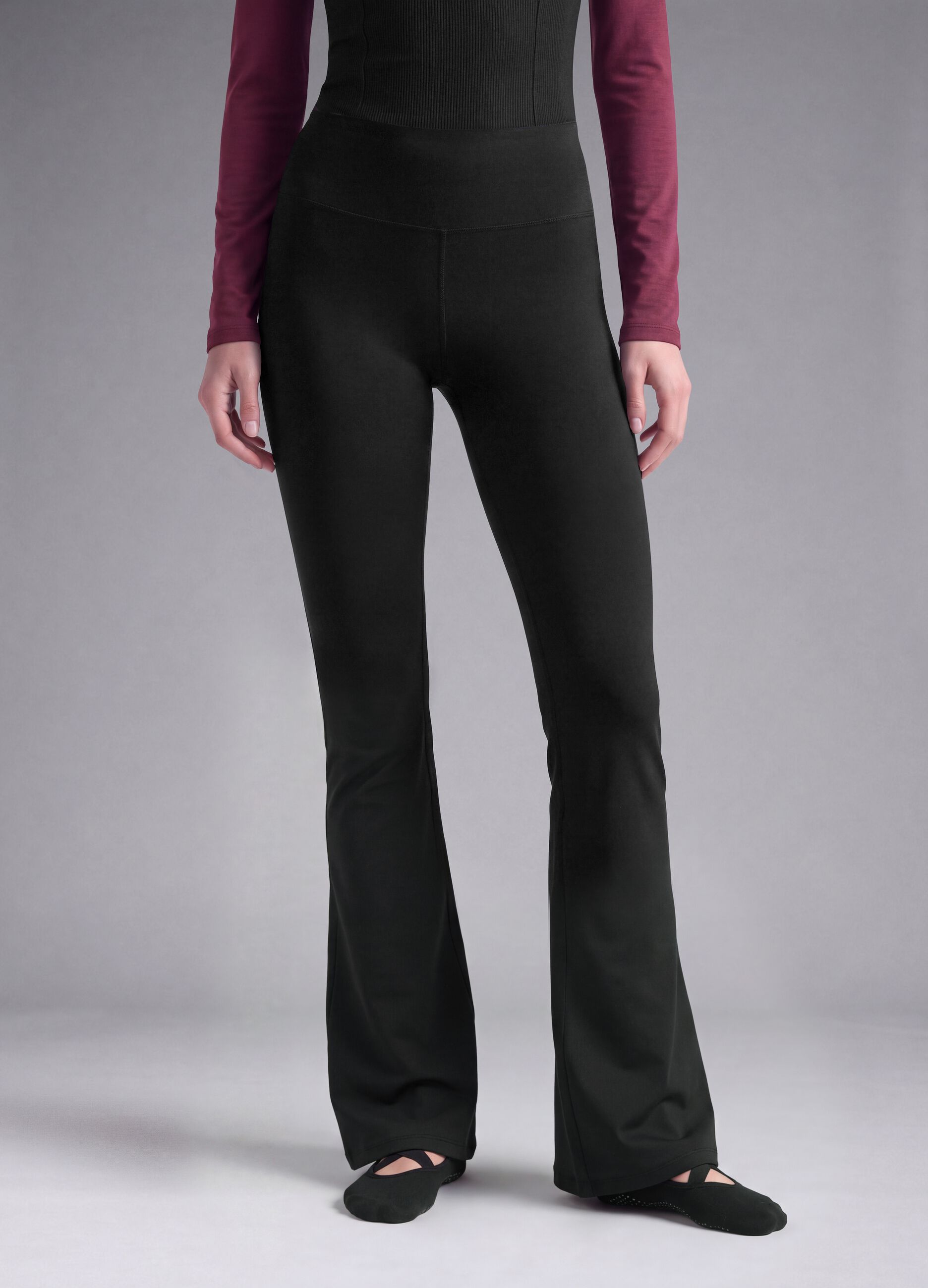 Black flared leggings in breathable stretch fabric ALTAVIA STUDIO