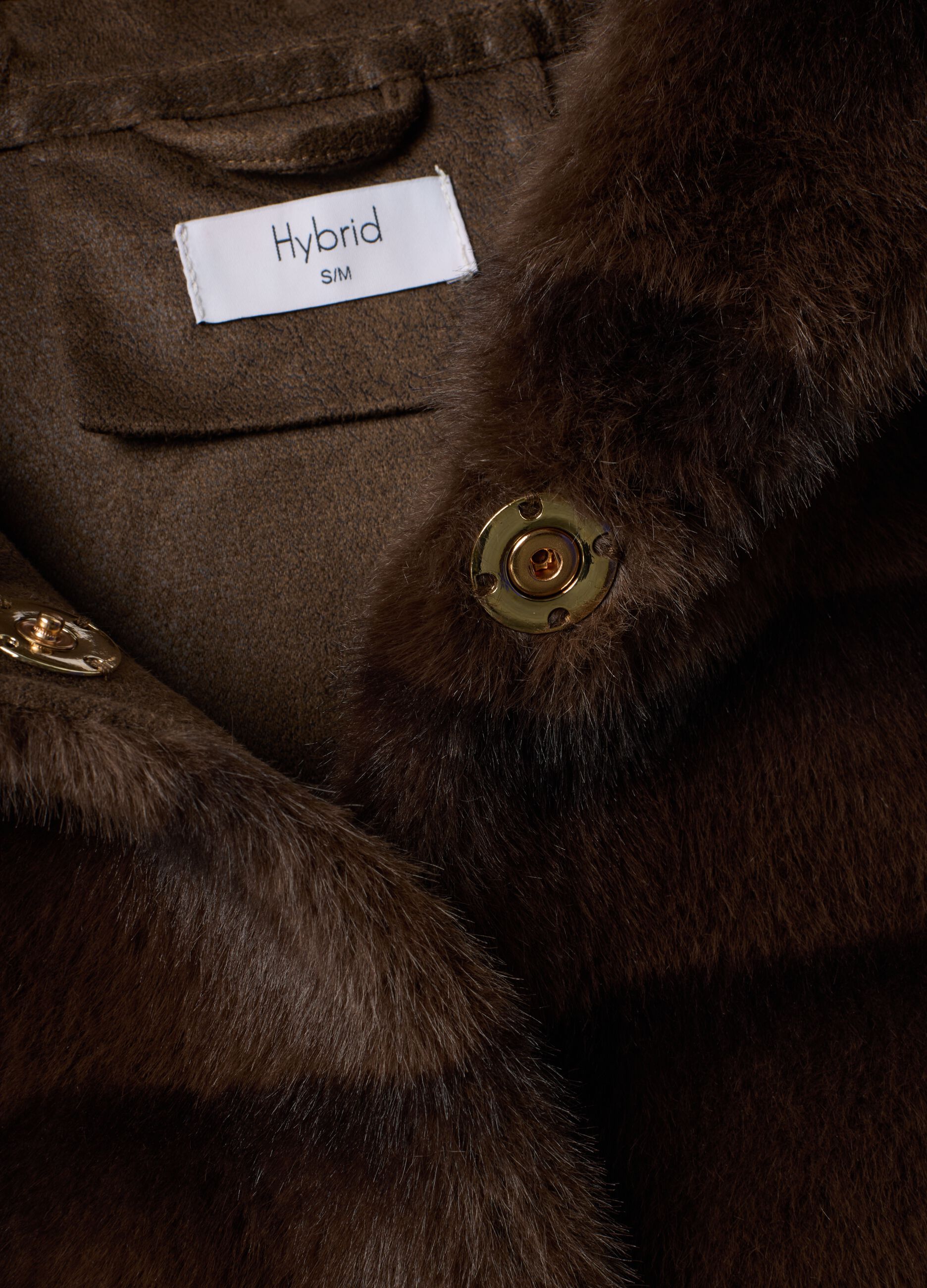 Gilet lungo marrone con cintura