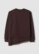 Brown cotton-blend sweatshirt with crew neck and lace detail_2