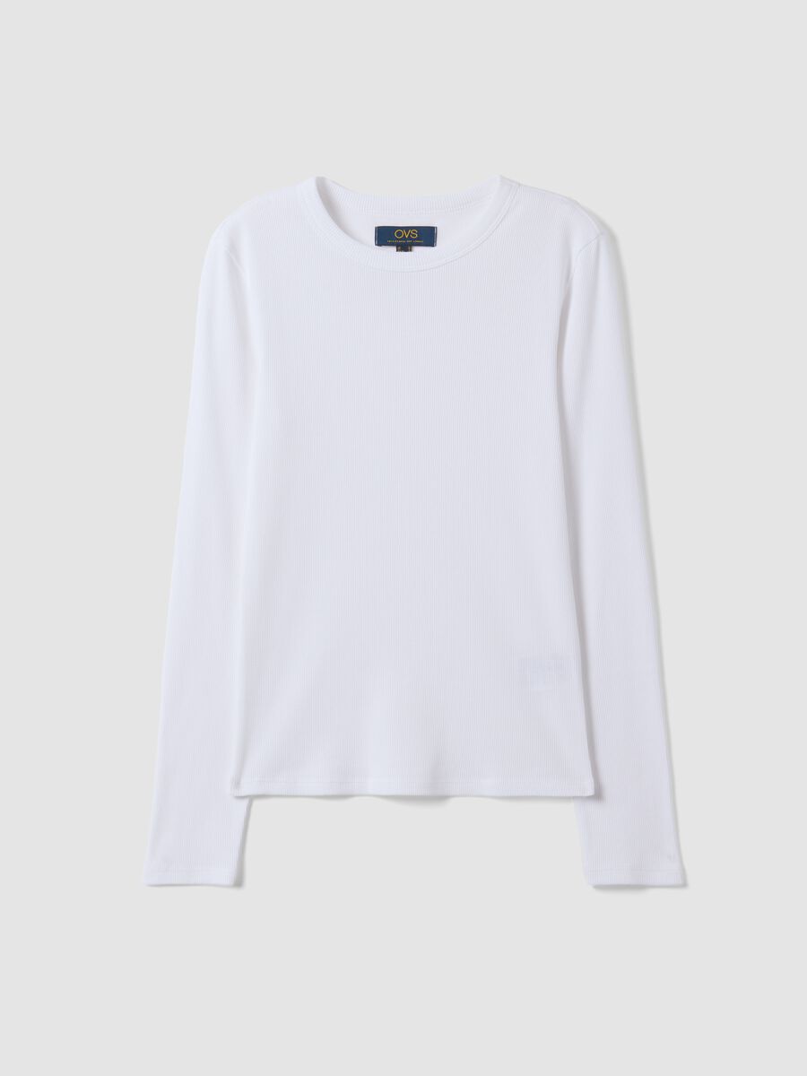 White long-sleeved pure cotton T-shirt_4