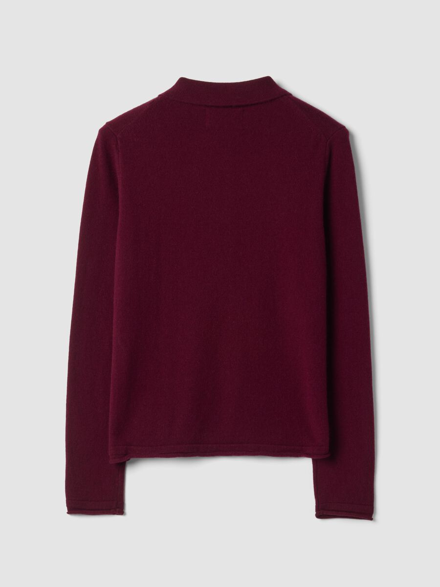 Red pure cashmere polo-collar jumper, regular fit_1
