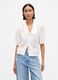 White blouse with short puff sleeves_0