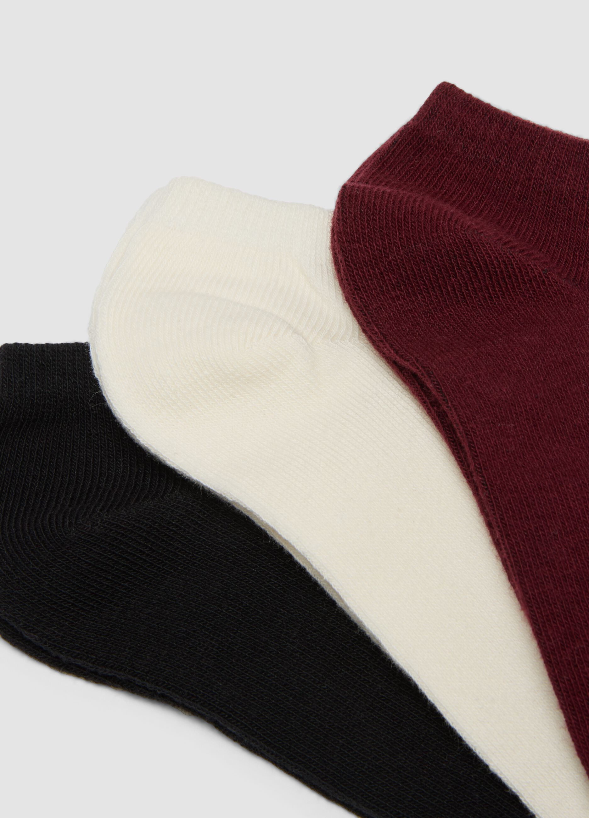 Five-pack of multicolour short socks in organic cotton blend