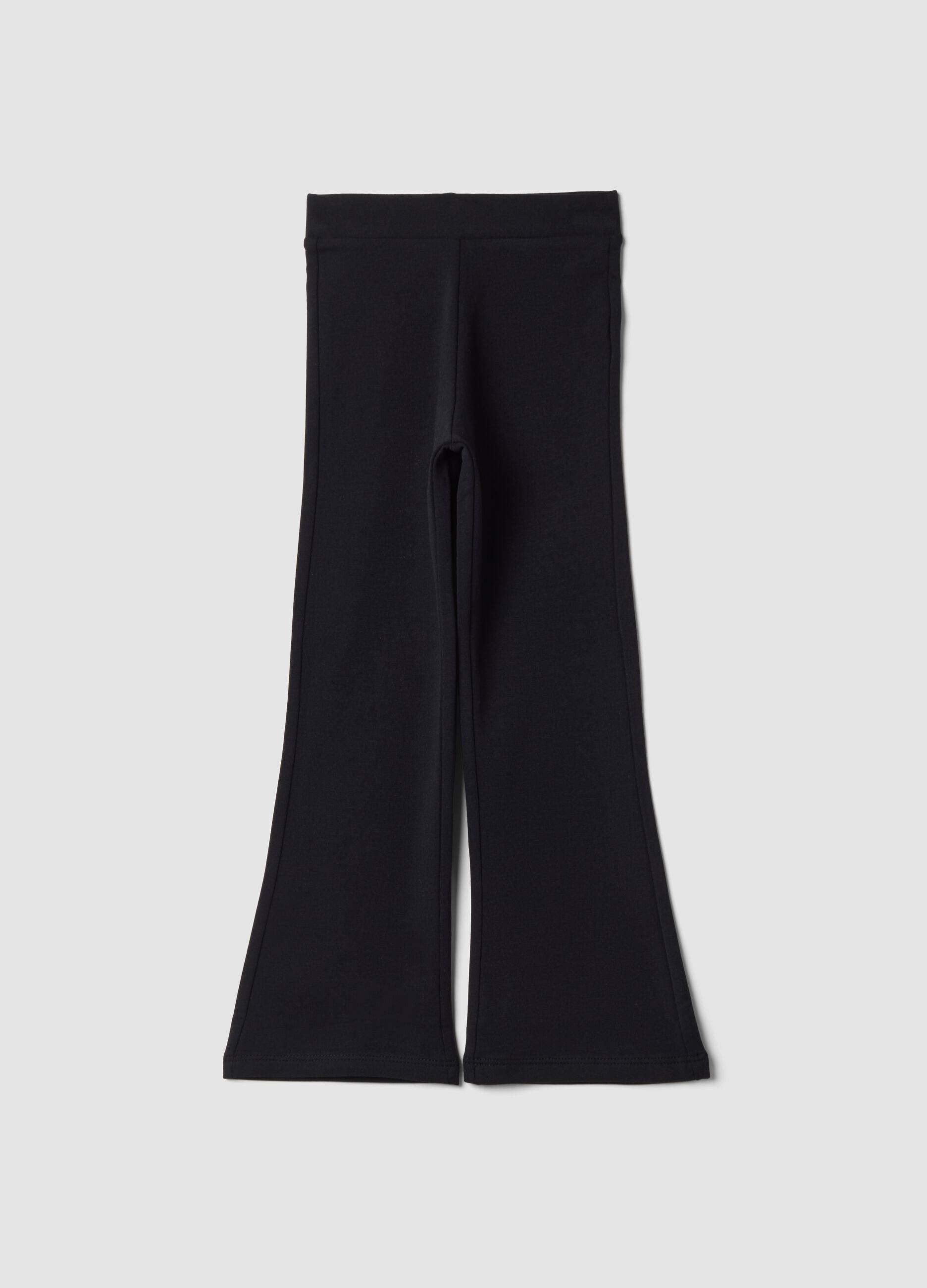 Blue flared leggings in stretchy organic cotton