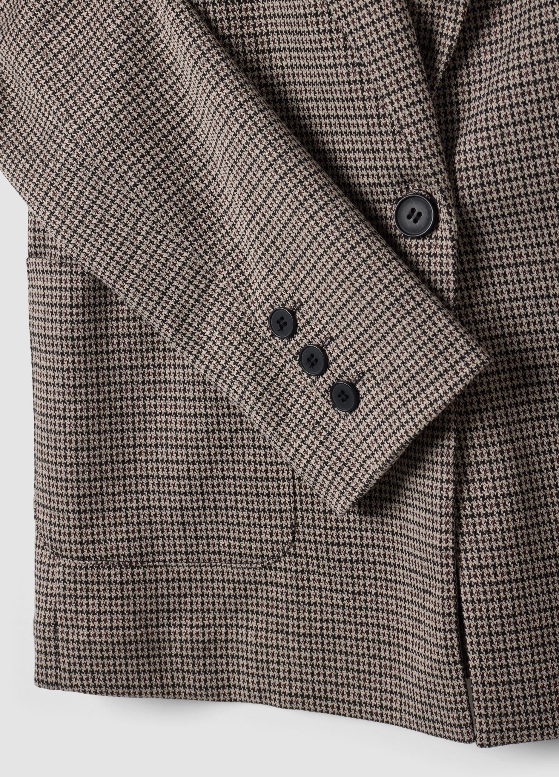 Blazer beige in viscosa elasticizzata a fantasia