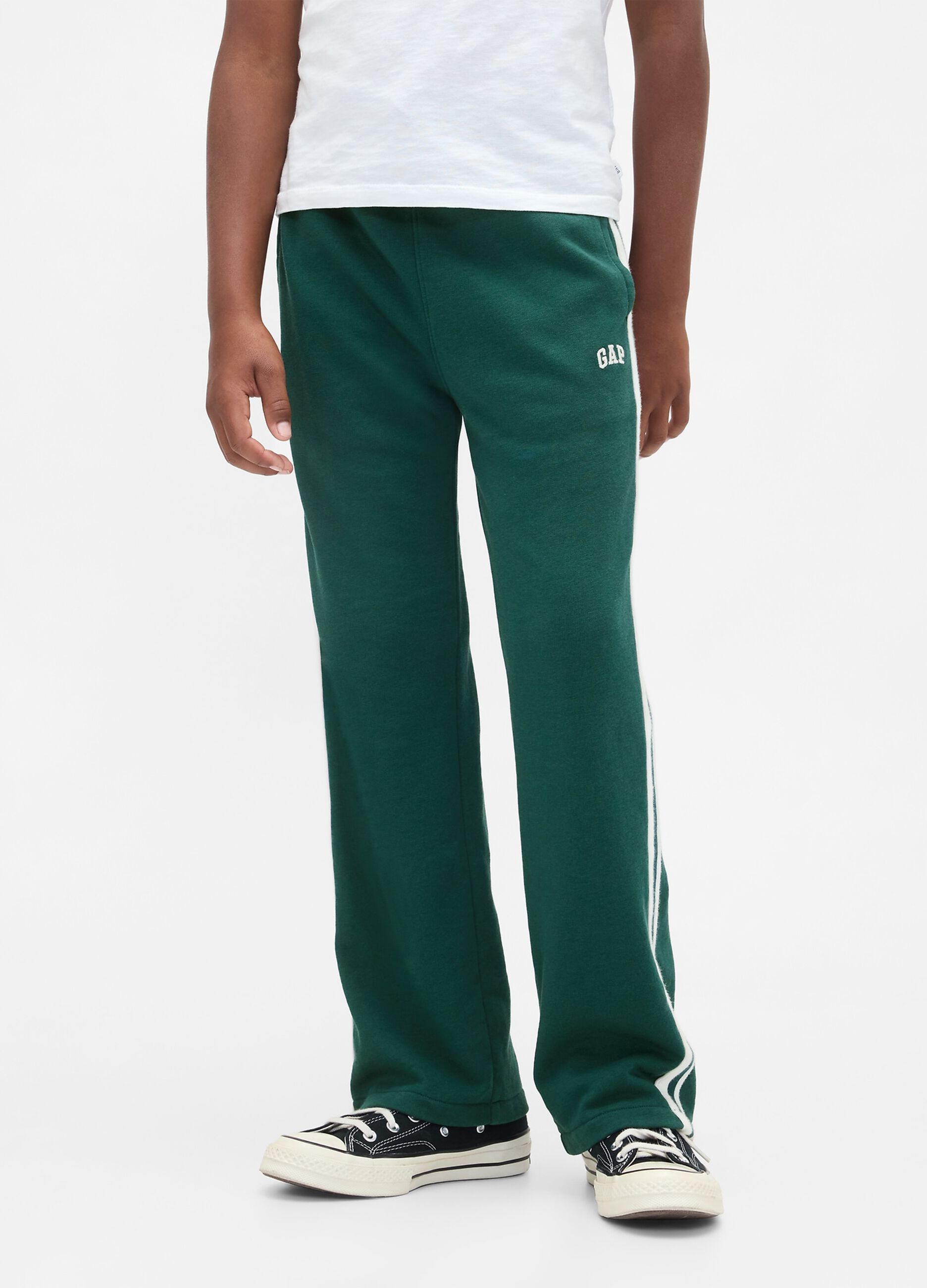 Green knitted trousers for children
