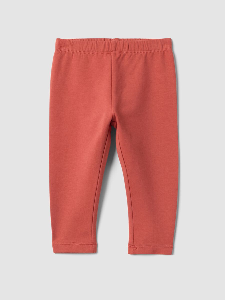 Red regular-fit leggings in stretchy organic cotton_0