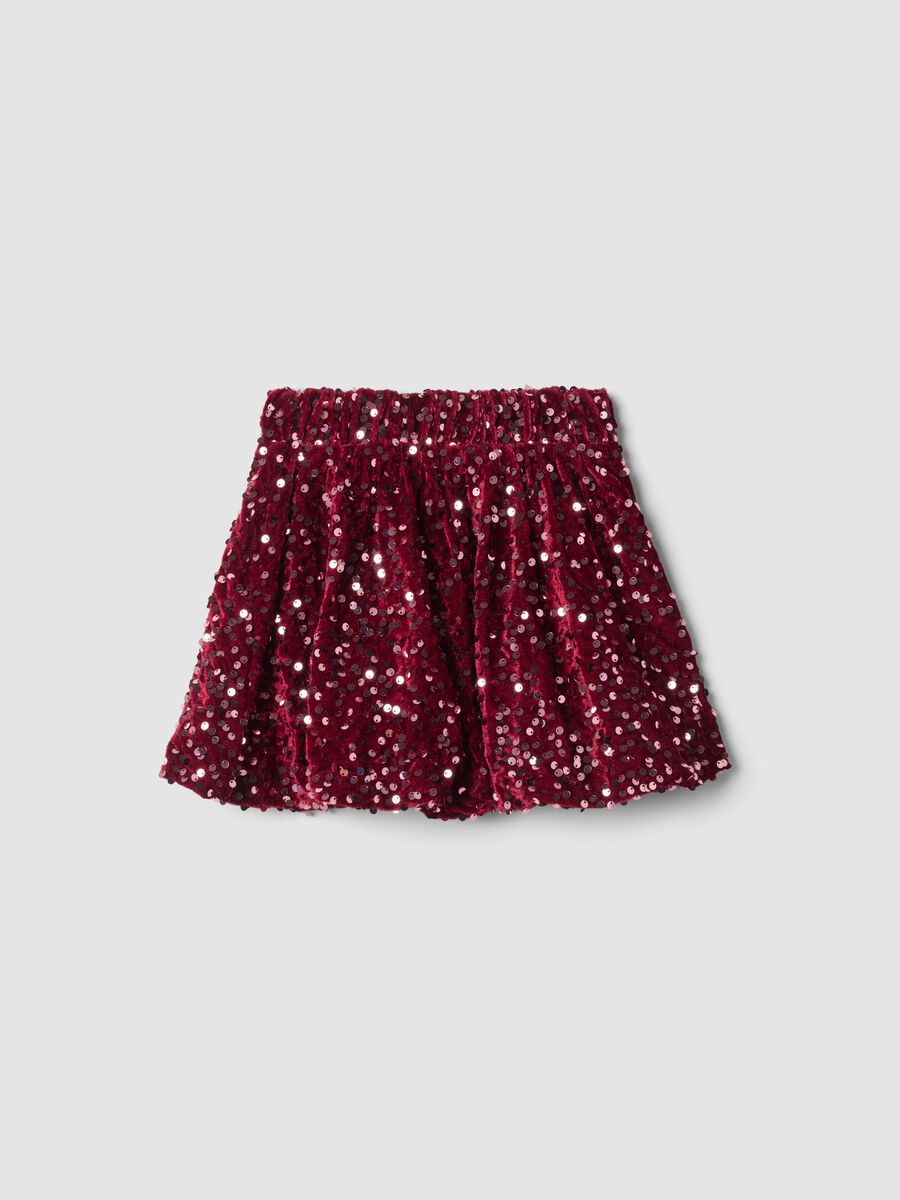 Plum purple sequin skirt with elasticated waist_1