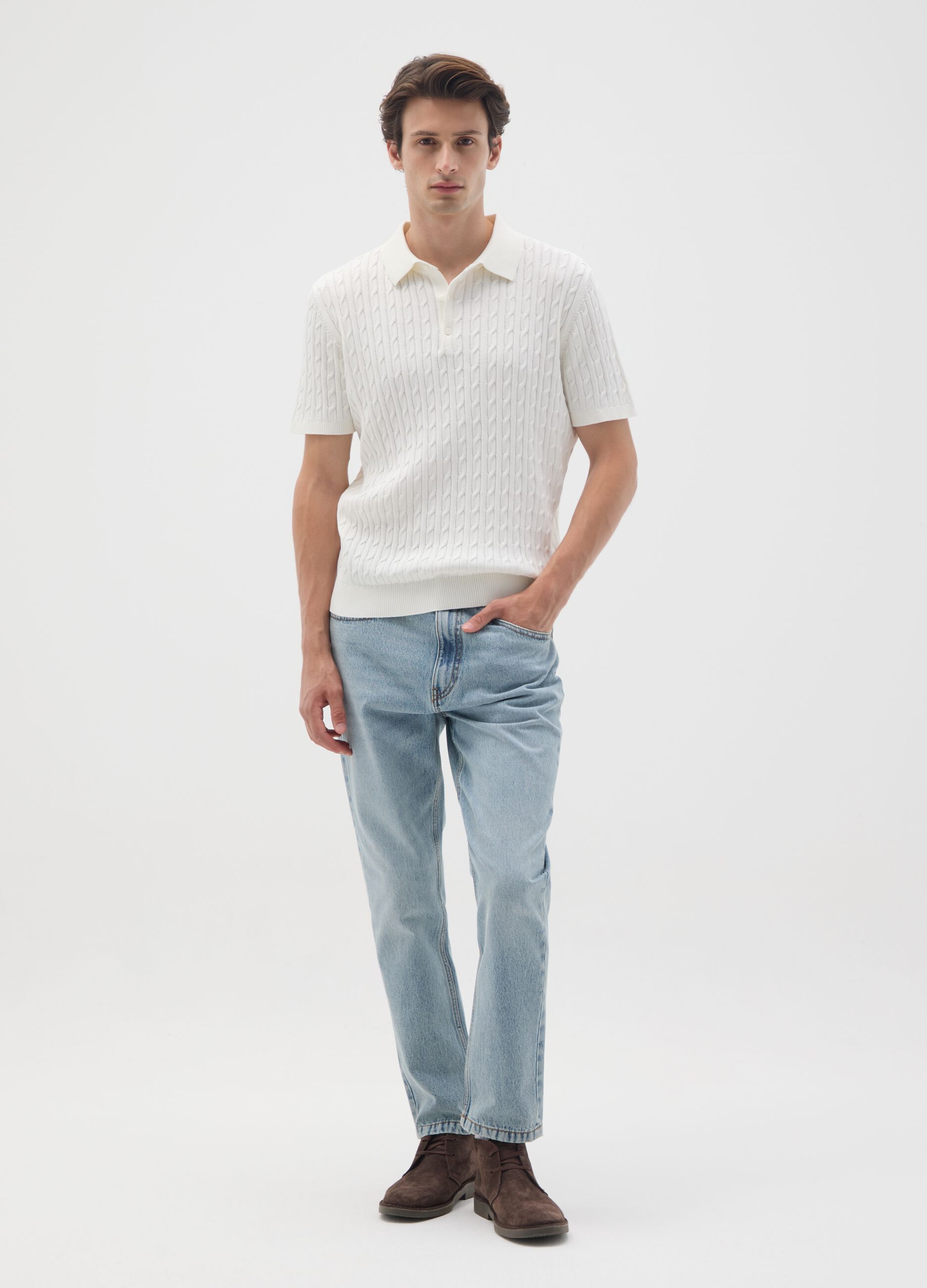 Pure Cotton Denim Carrot Fit Jeans