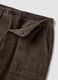 Green pure cotton corduroy carrot-fit trousers_5