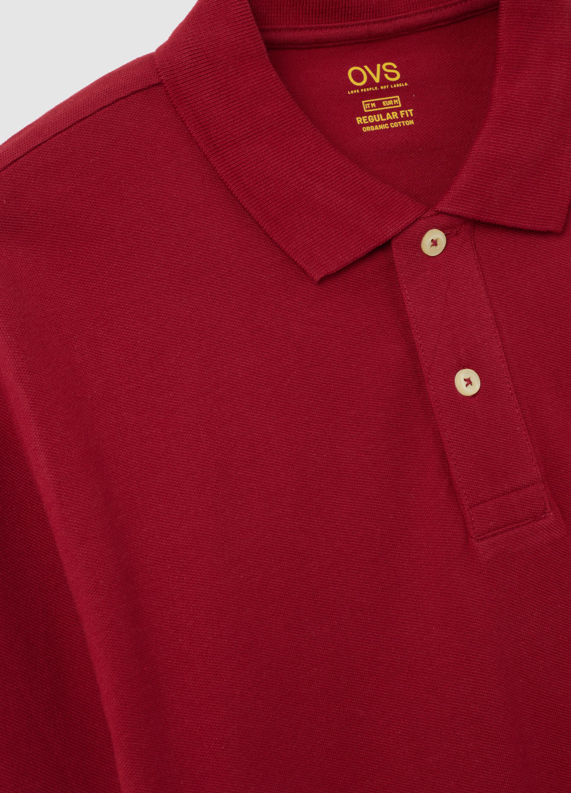 Red regular fit pure cotton polo