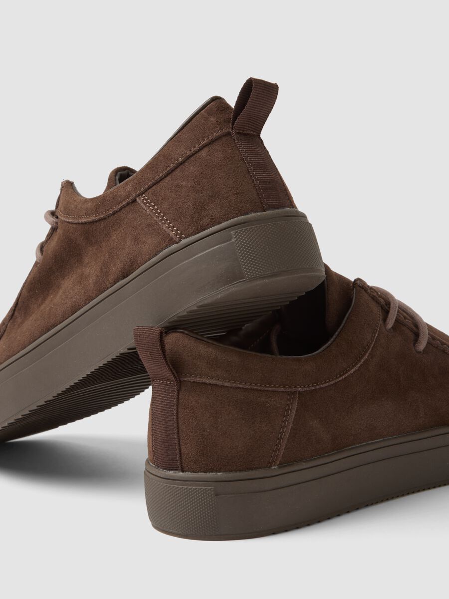 Classic brown genuine leather lace-up shoes_1