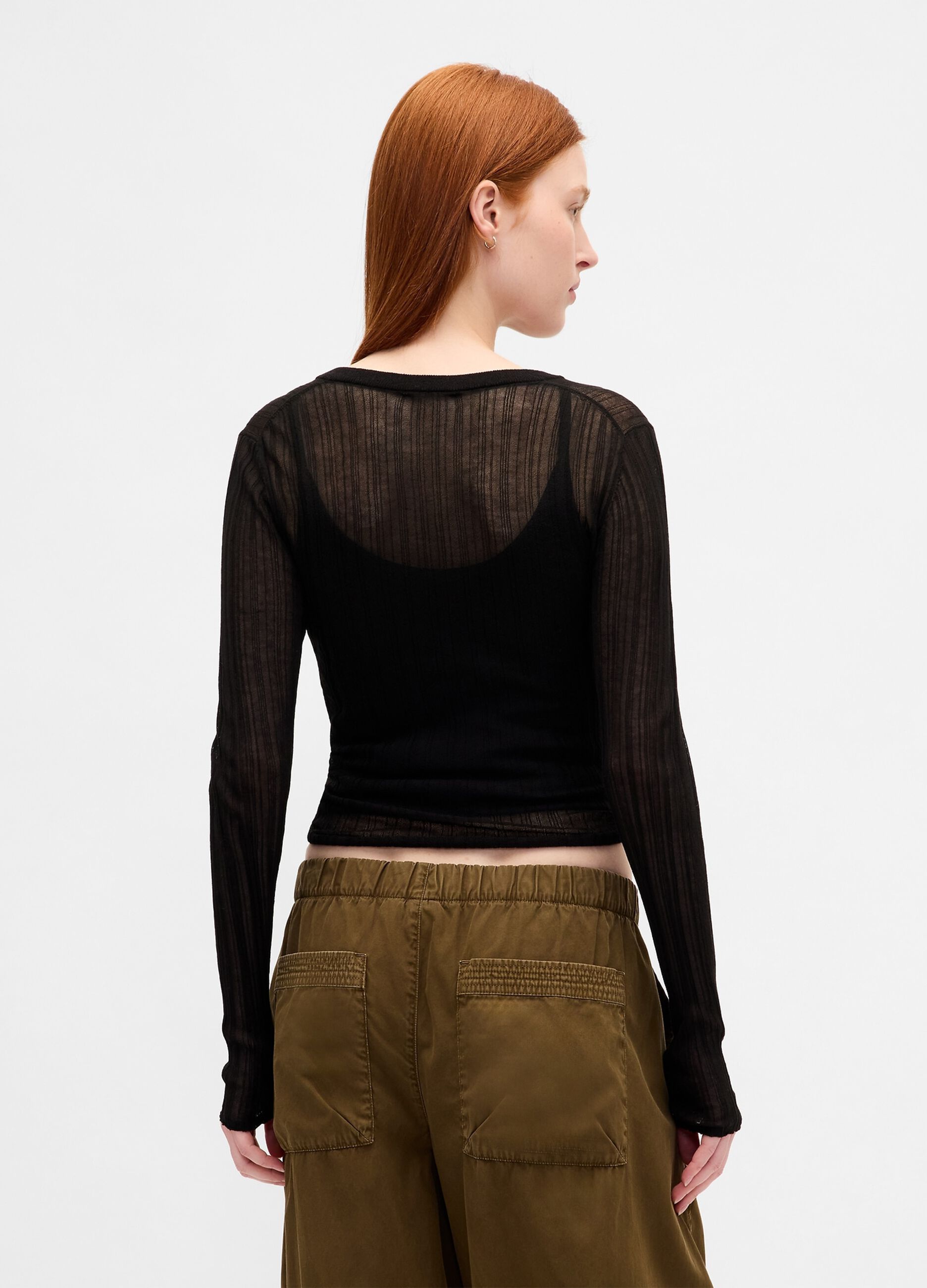 Black Sweater with Transparent Details