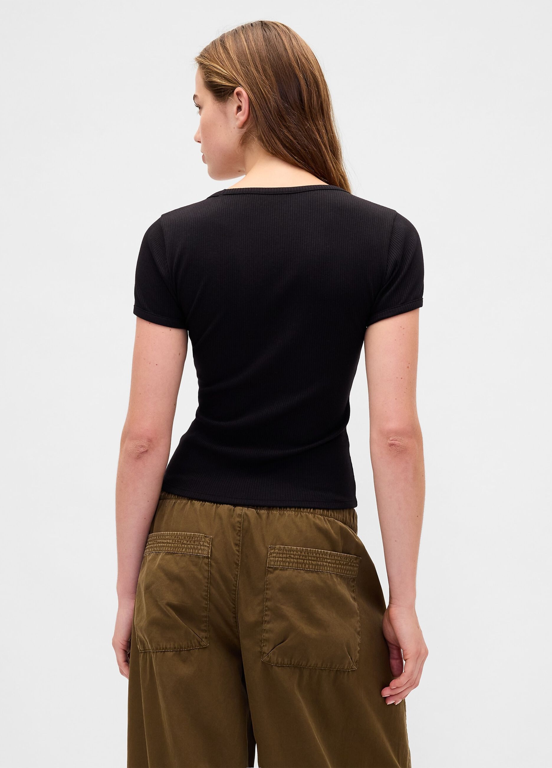 Black short sleeve stretch t-shirt