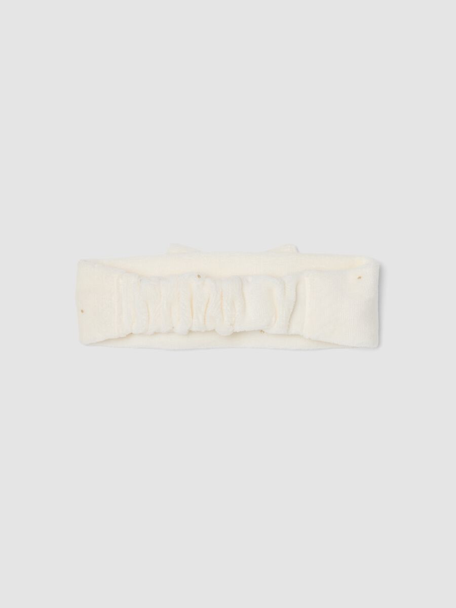 White organic cotton-blend baby headband_1