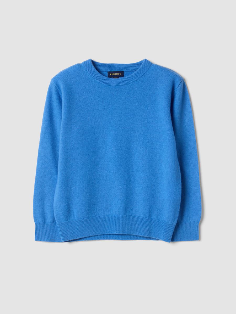 Blue pure wool long-sleeve regular-fit jumper_3