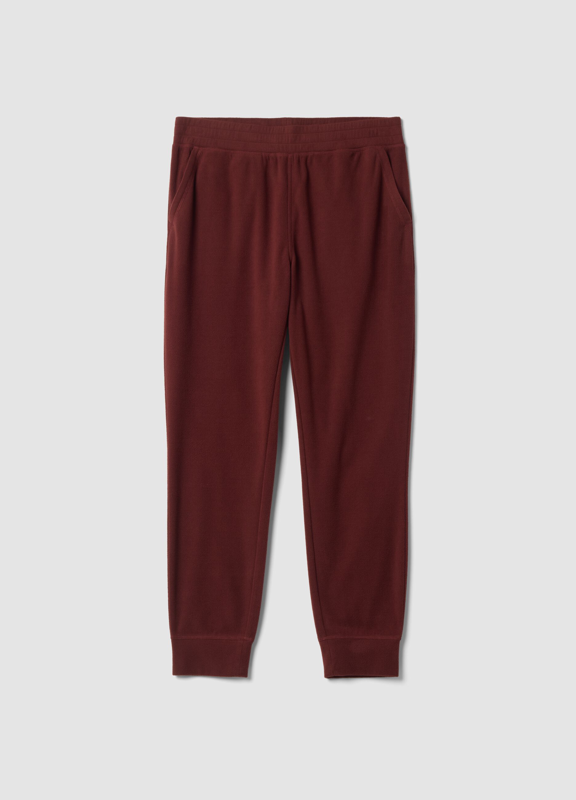 Red regular-fit fleece joggers